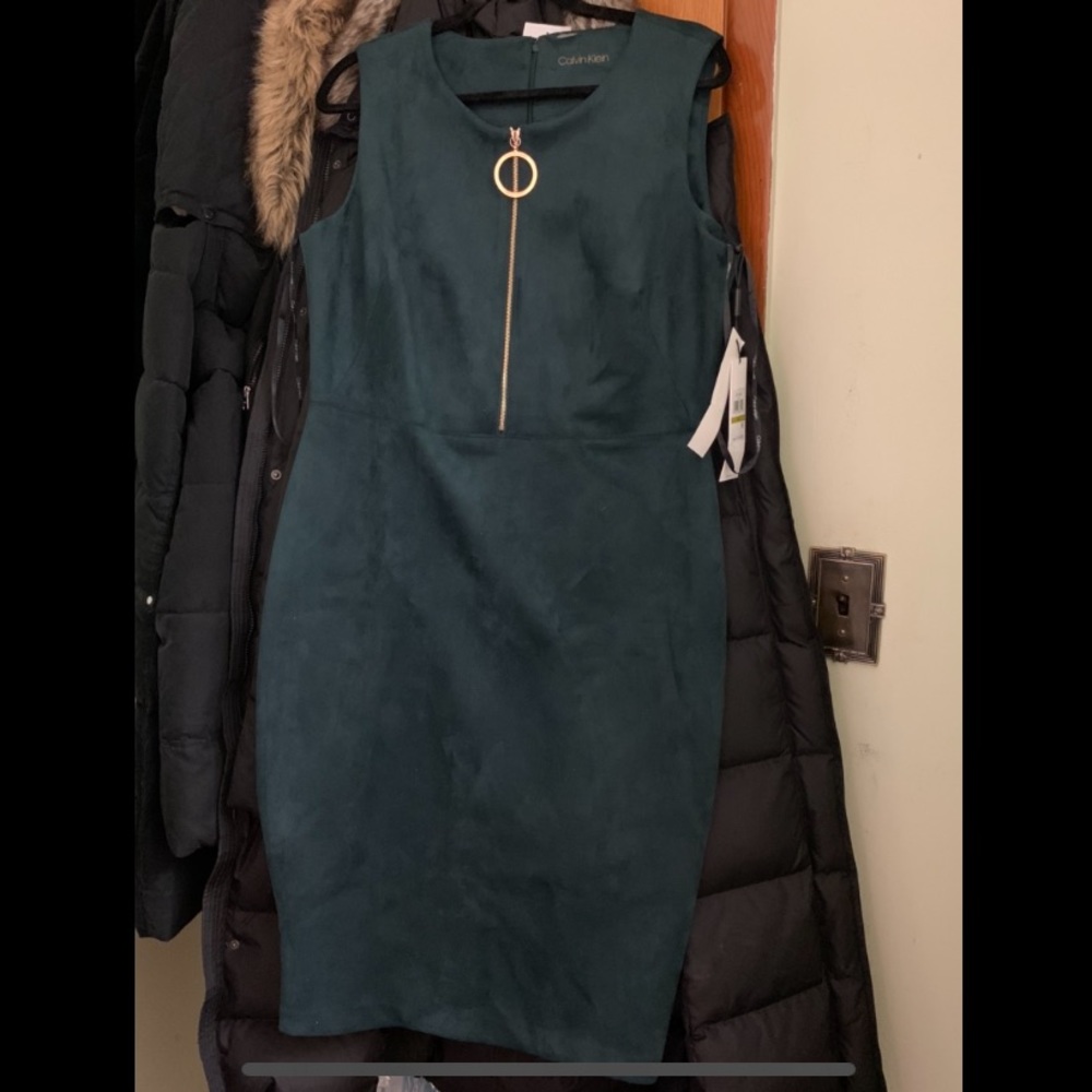 CALVIN KLEIN faux suede dress